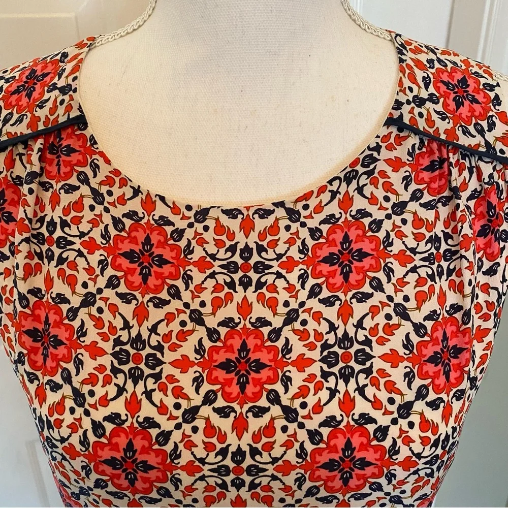 J. Crew silk California Poppy A line sleeveless dress